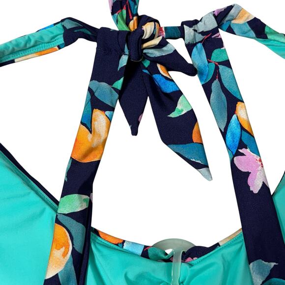 Sunshine 79 SZ 8 Swimsuit 1-Piece Floral Keyhole Adjustable Open Back Padded Cup - Picture 6 of 10